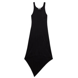 Helmut Lang High Low Midi Dress XS Black Minimalist NWT Designer